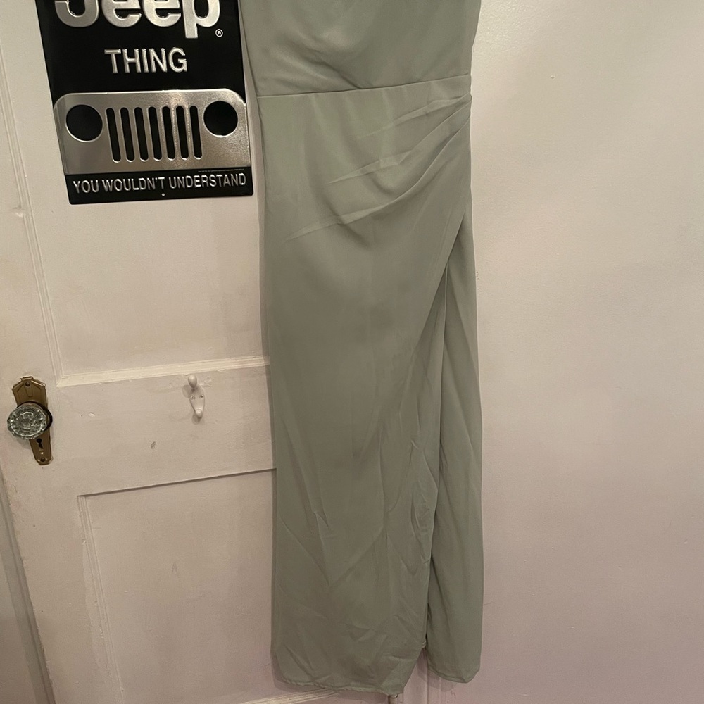 green bridesmaids dress